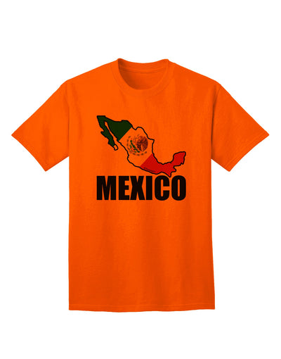 Mexican Pride: Mexico Outline - Mexican Flag - Mexico Text Adult T-Shirt by TooLoud-Mens T-shirts-TooLoud-Orange-Small-Davson Sales