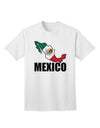 Mexican Pride: Mexico Outline - Mexican Flag - Mexico Text Adult T-Shirt by TooLoud-Mens T-shirts-TooLoud-White-Small-Davson Sales