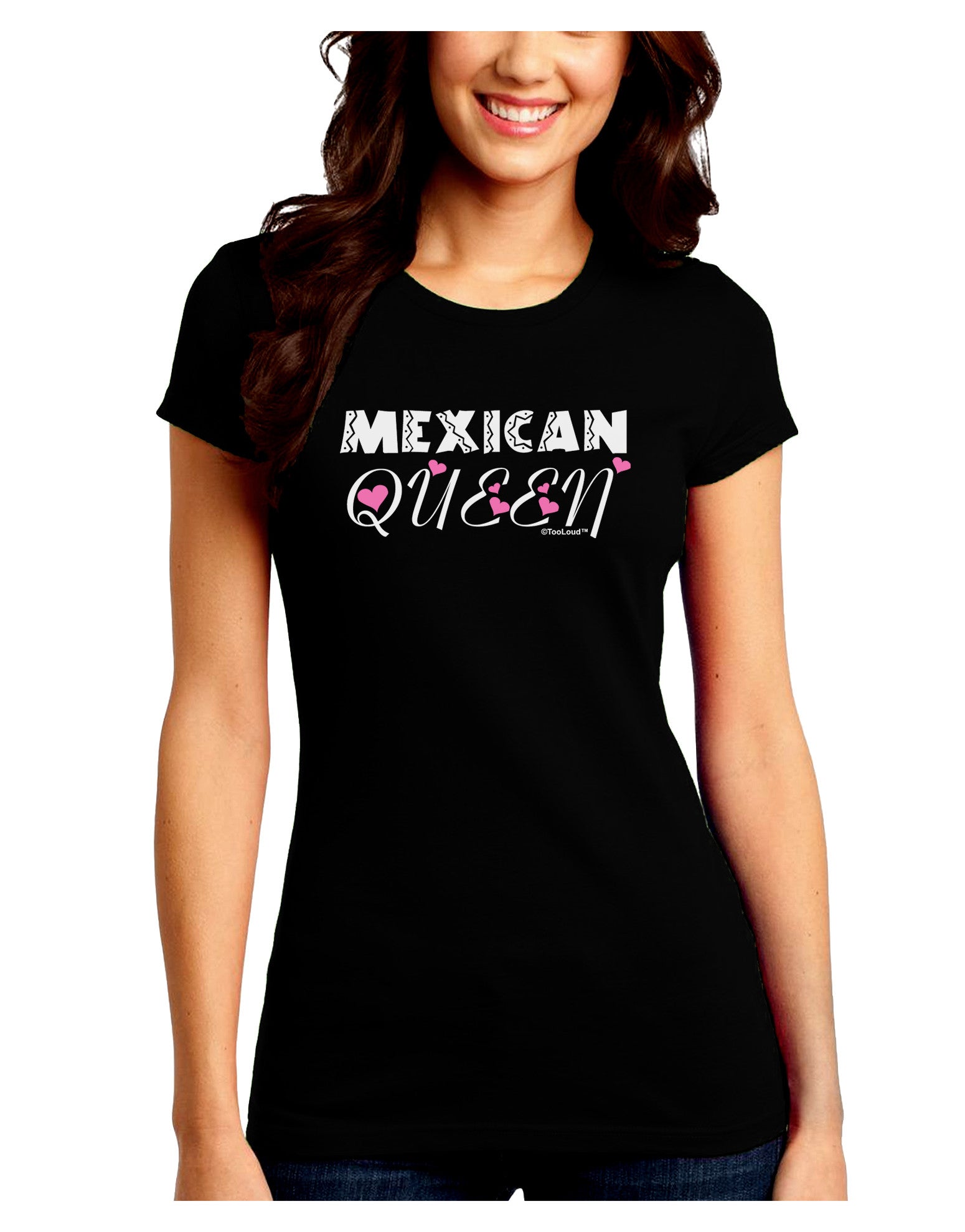 Mexican Queen - Cinco de Mayo Juniors Crew Dark T-Shirt-T-Shirts Juniors Tops-TooLoud-Black-Juniors Fitted Small-Davson Sales