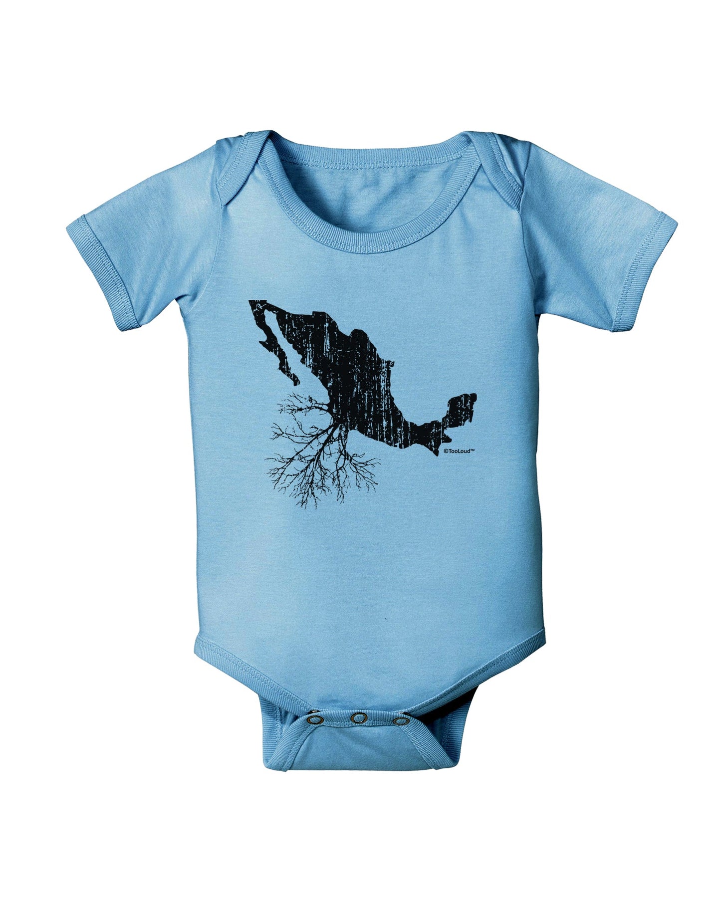 Mexican Roots Design - Distressed Baby Romper Bodysuit by TooLoud-Baby Romper-TooLoud-Light-Blue-06-Months-Davson Sales
