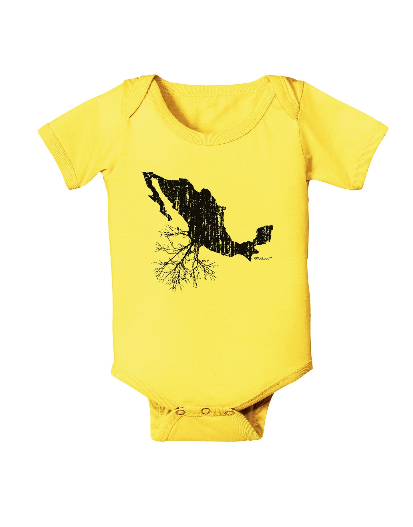 Mexican Roots Design - Distressed Baby Romper Bodysuit by TooLoud-Baby Romper-TooLoud-Yellow-06-Months-Davson Sales