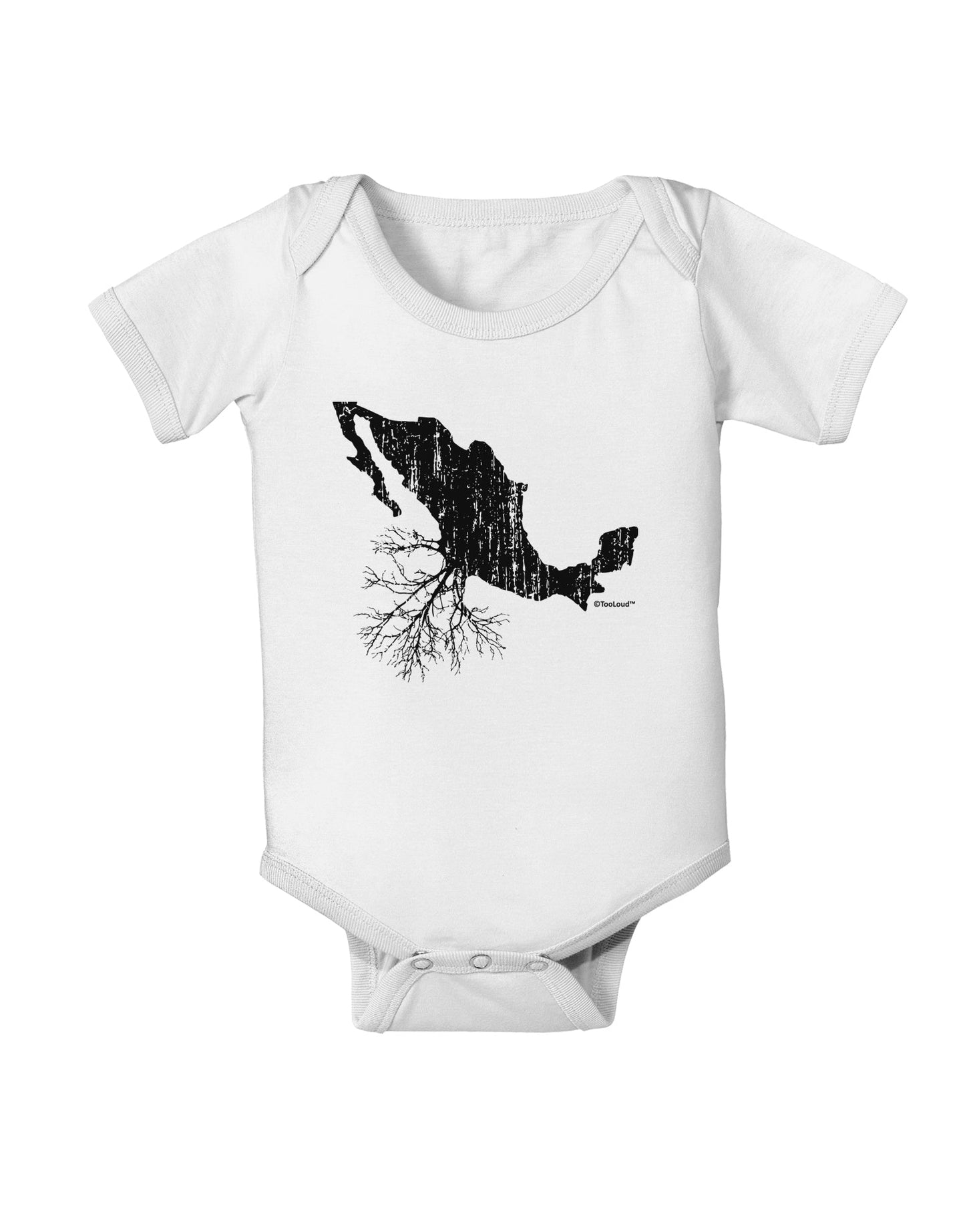 Mexican Roots Design - Distressed Baby Romper Bodysuit by TooLoud-Baby Romper-TooLoud-White-06-Months-Davson Sales