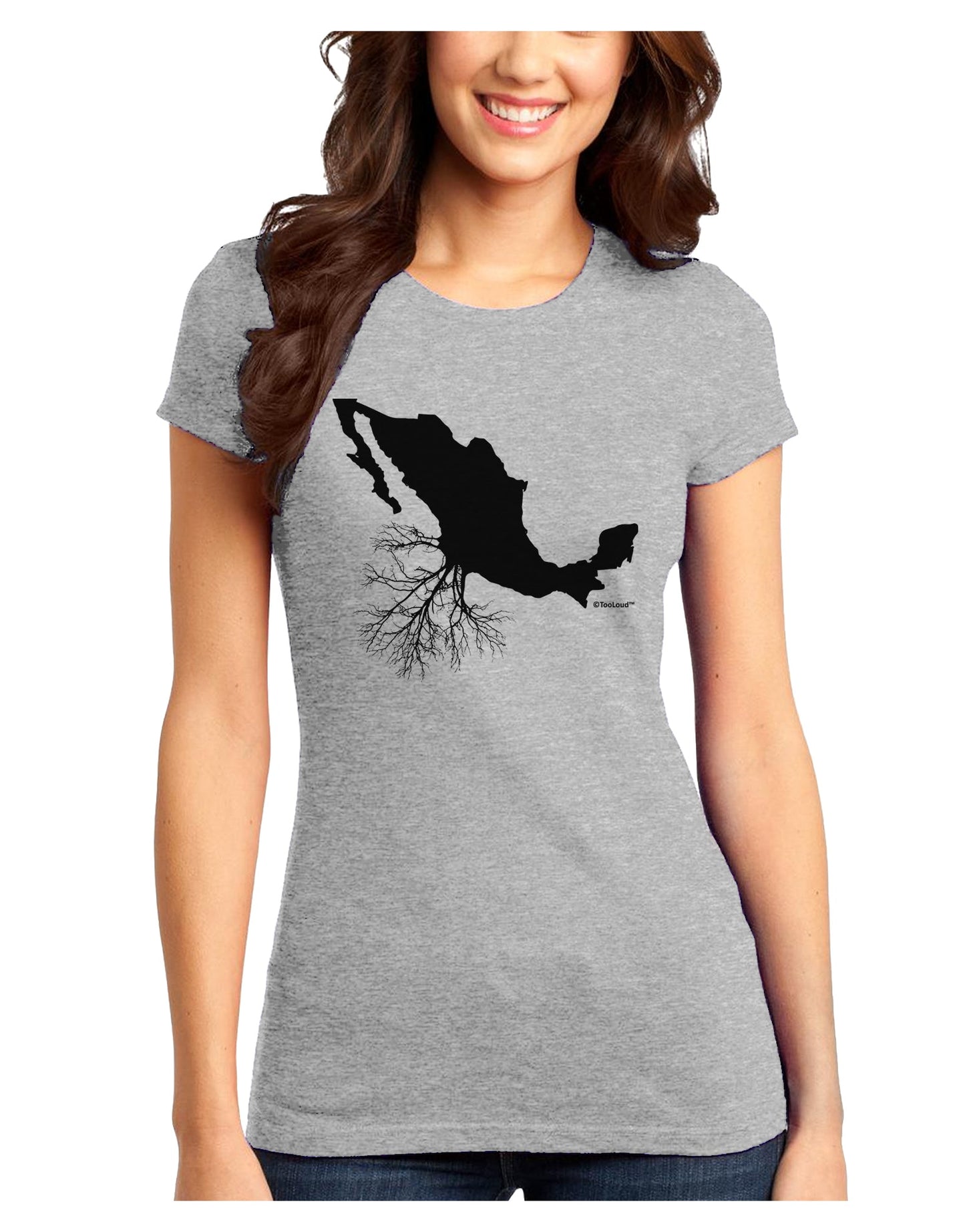 Mexican Roots Design Juniors T-Shirt by TooLoud-Womens Juniors T-Shirt-TooLoud-Ash-Gray-Juniors Fitted X-Small-Davson Sales