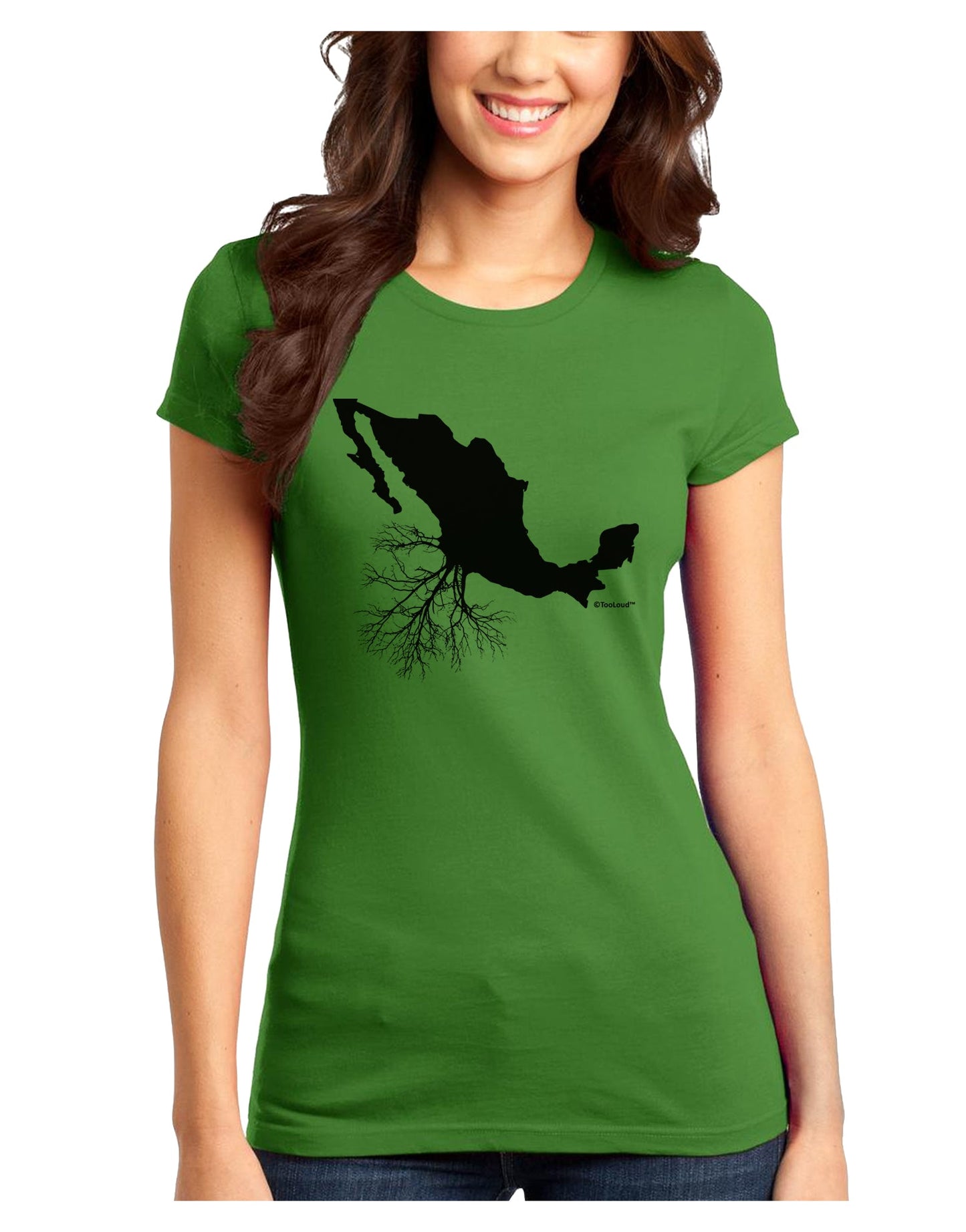 Mexican Roots Design Juniors T-Shirt by TooLoud-Womens Juniors T-Shirt-TooLoud-Kiwi-Green-Juniors Fitted X-Small-Davson Sales
