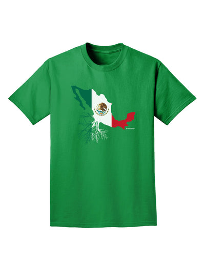 Mexican Roots - Mexico Outline Mexican Flag Adult Dark T-Shirt by TooLoud-Mens T-Shirt-TooLoud-Kelly-Green-Small-Davson Sales