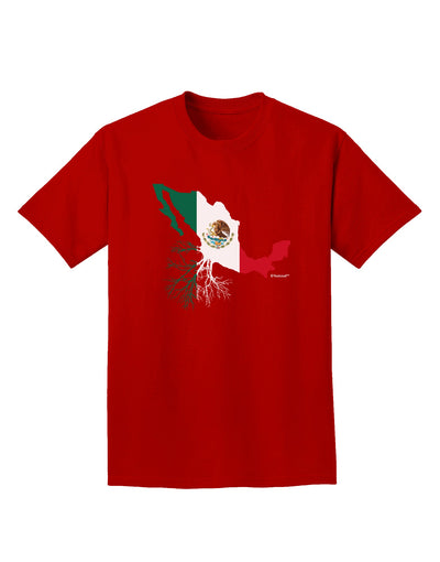 Mexican Roots - Mexico Outline Mexican Flag Adult Dark T-Shirt by TooLoud-Mens T-Shirt-TooLoud-Red-Small-Davson Sales