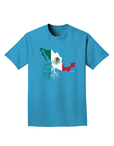 Mexican Roots - Mexico Outline Mexican Flag Adult Dark T-Shirt by TooLoud-Mens T-Shirt-TooLoud-Turquoise-Small-Davson Sales