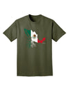 Mexican Roots - Mexico Outline Mexican Flag Adult Dark T-Shirt by TooLoud-Mens T-Shirt-TooLoud-Military-Green-Small-Davson Sales