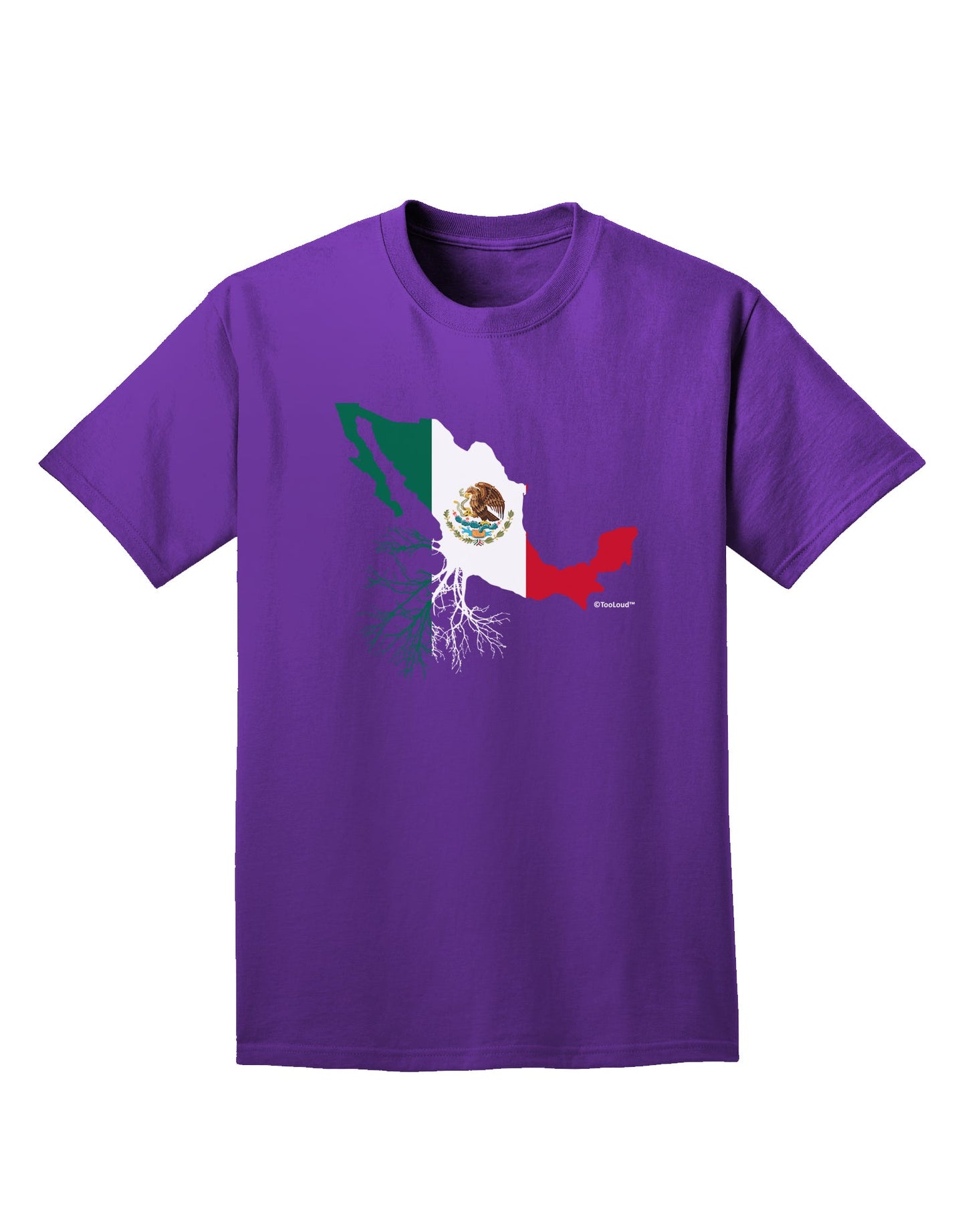Mexican Roots - Mexico Outline Mexican Flag Adult Dark T-Shirt by TooLoud-Mens T-Shirt-TooLoud-Purple-Small-Davson Sales