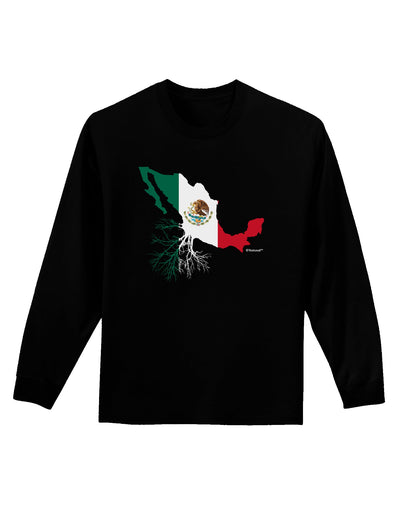 Mexican Roots - Mexico Outline Mexican Flag Adult Long Sleeve Dark T-Shirt by TooLoud-TooLoud-Black-Small-Davson Sales