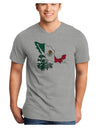 Mexican Roots - Mexico Outline Mexican Flag Adult V-Neck T-shirt by TooLoud-Mens V-Neck T-Shirt-TooLoud-HeatherGray-Small-Davson Sales