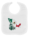 Mexican Roots - Mexico Outline Mexican Flag Baby Bib by TooLoud