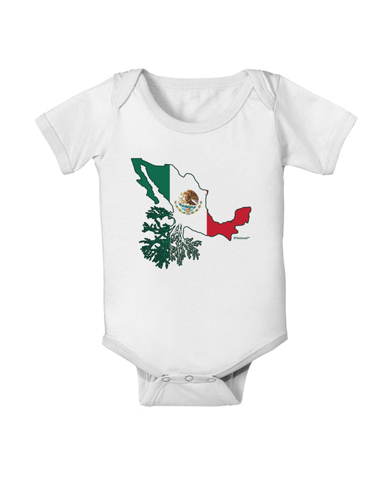 Mexican Roots - Mexico Outline Mexican Flag Baby Romper Bodysuit by TooLoud-Baby Romper-TooLoud-White-06-Months-Davson Sales