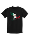 Mexican Roots - Mexico Outline Mexican Flag Childrens Dark T-Shirt by TooLoud-Childrens T-Shirt-TooLoud-Black-X-Small-Davson Sales