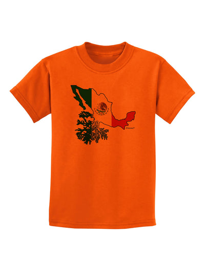 Mexican Roots - Mexico Outline Mexican Flag Childrens T-Shirt by TooLoud-Childrens T-Shirt-TooLoud-Orange-X-Small-Davson Sales