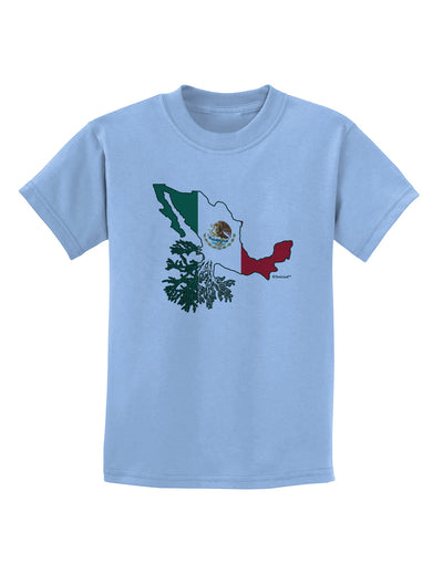 Mexican Roots - Mexico Outline Mexican Flag Childrens T-Shirt by TooLoud-Childrens T-Shirt-TooLoud-Light-Blue-X-Small-Davson Sales