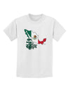 Mexican Roots - Mexico Outline Mexican Flag Childrens T-Shirt by TooLoud-Childrens T-Shirt-TooLoud-White-X-Small-Davson Sales