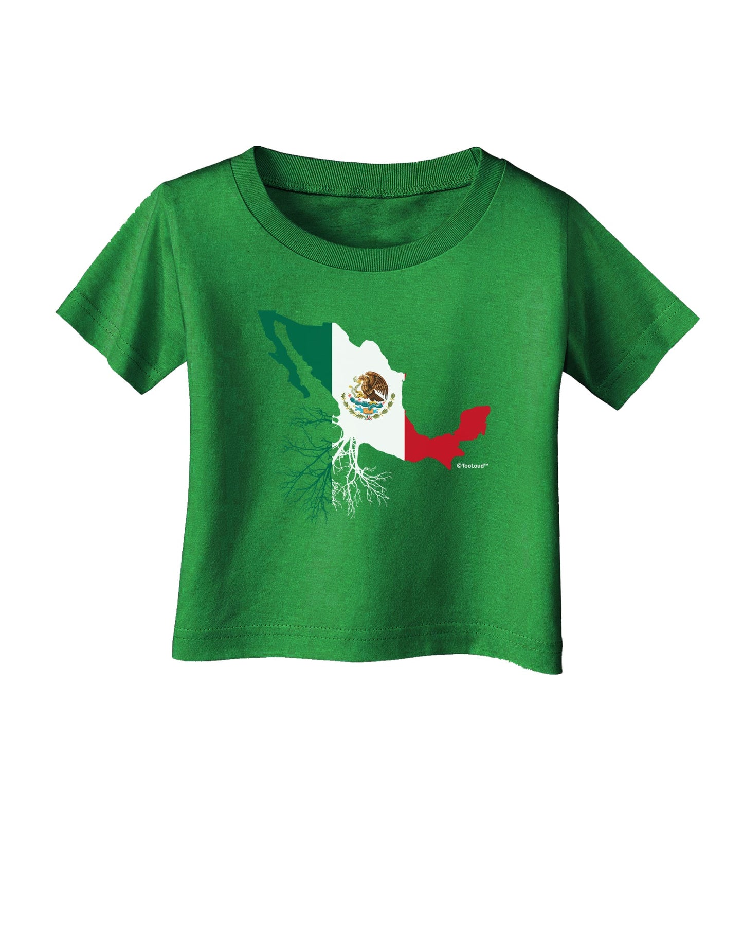 Mexican Roots - Mexico Outline Mexican Flag Infant T-Shirt Dark by TooLoud-Infant T-Shirt-TooLoud-Clover-Green-06-Months-Davson Sales