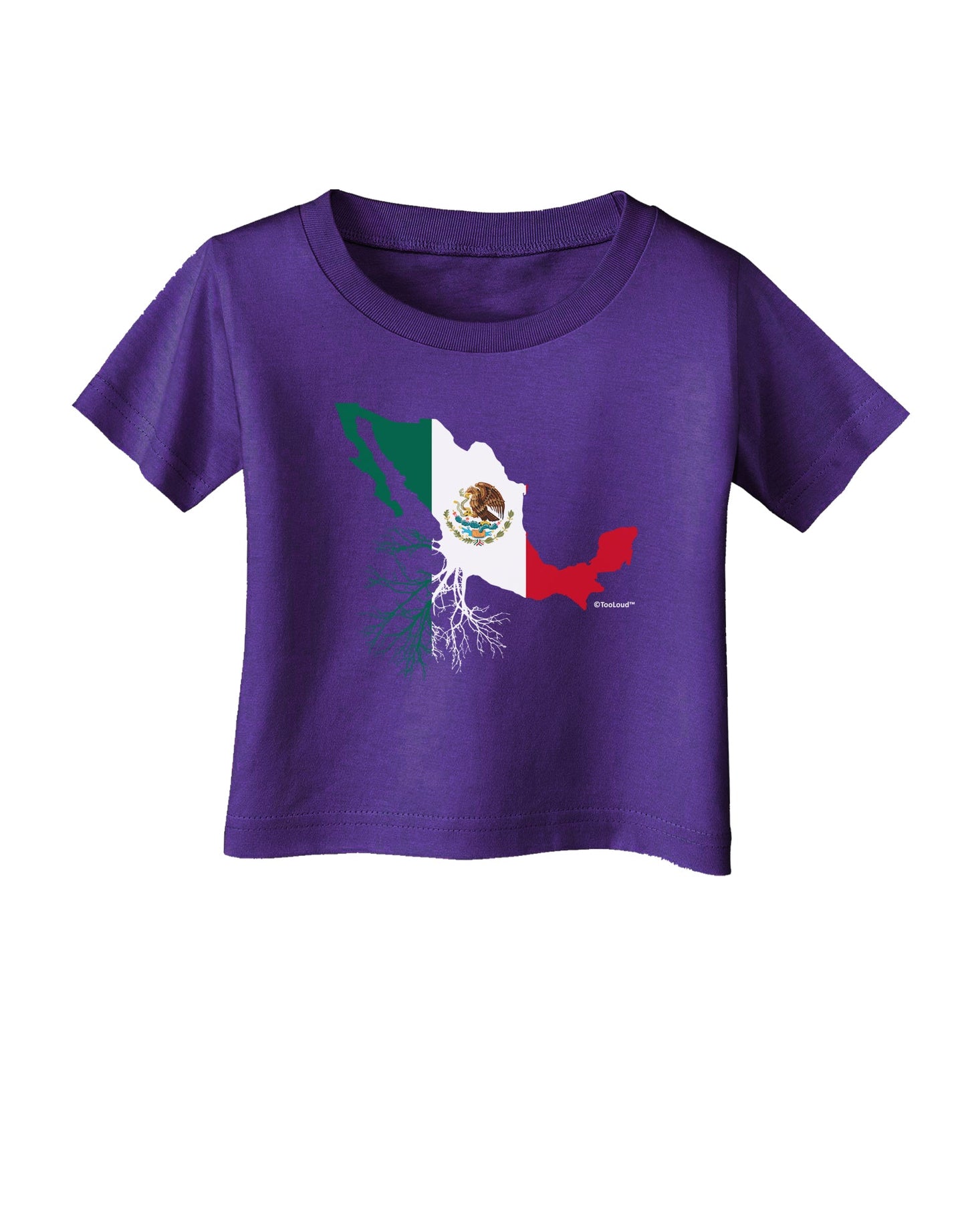 Mexican Roots - Mexico Outline Mexican Flag Infant T-Shirt Dark by TooLoud-Infant T-Shirt-TooLoud-Purple-06-Months-Davson Sales