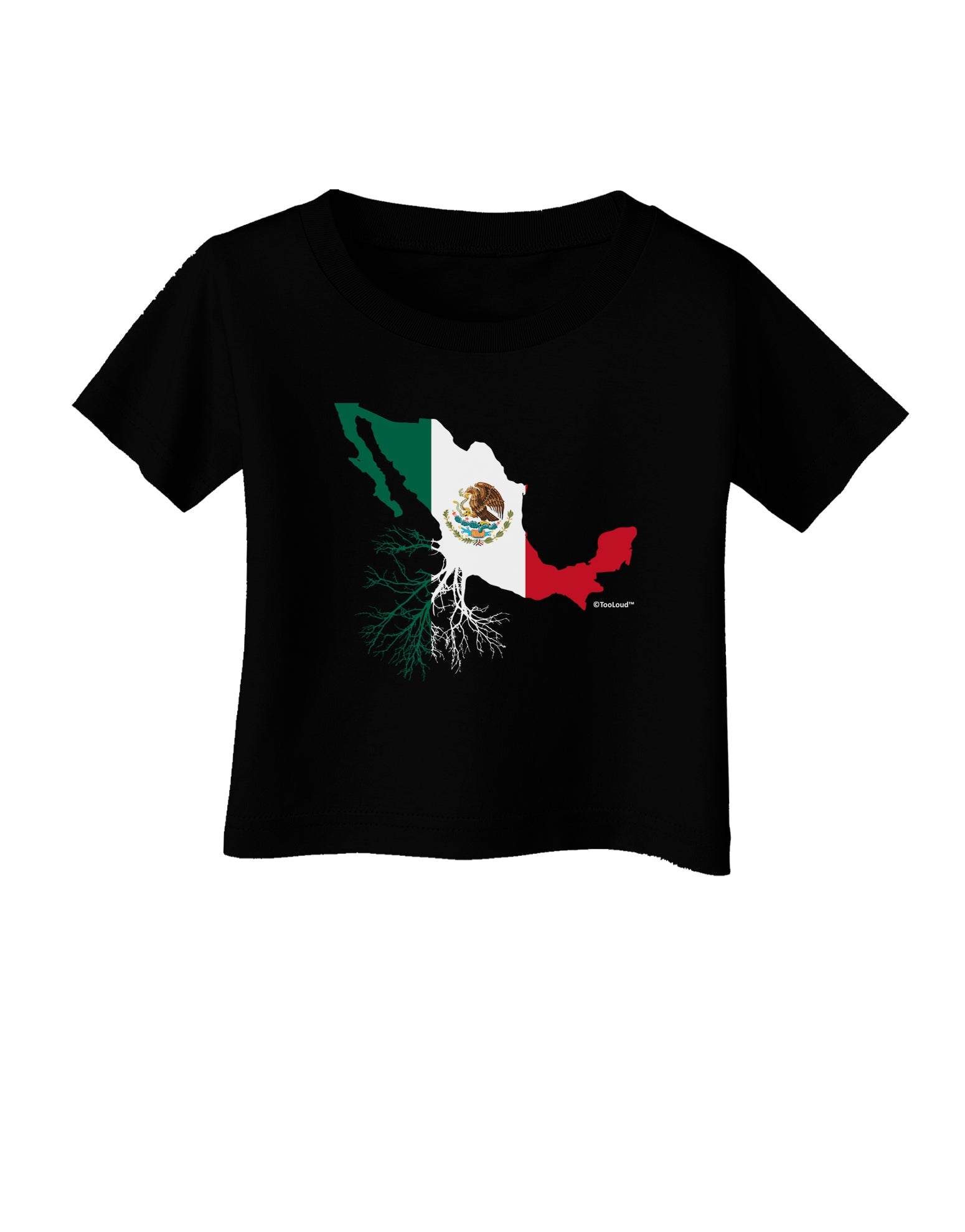 Mexican Roots - Mexico Outline Mexican Flag Infant T-Shirt Dark by TooLoud-Infant T-Shirt-TooLoud-Black-06-Months-Davson Sales