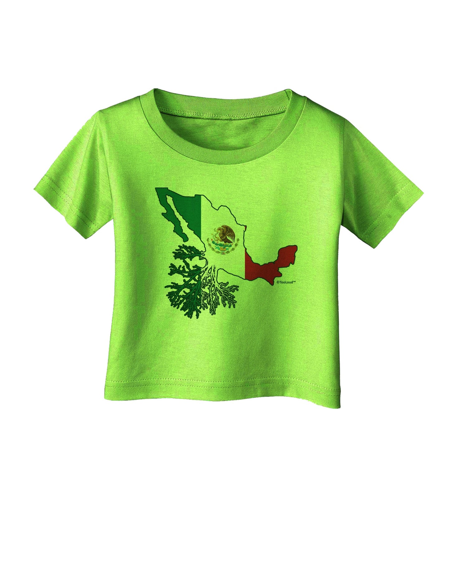 Mexican Roots - Mexico Outline Mexican Flag Infant T-Shirt by TooLoud-Infant T-Shirt-TooLoud-Lime-Green-06-Months-Davson Sales