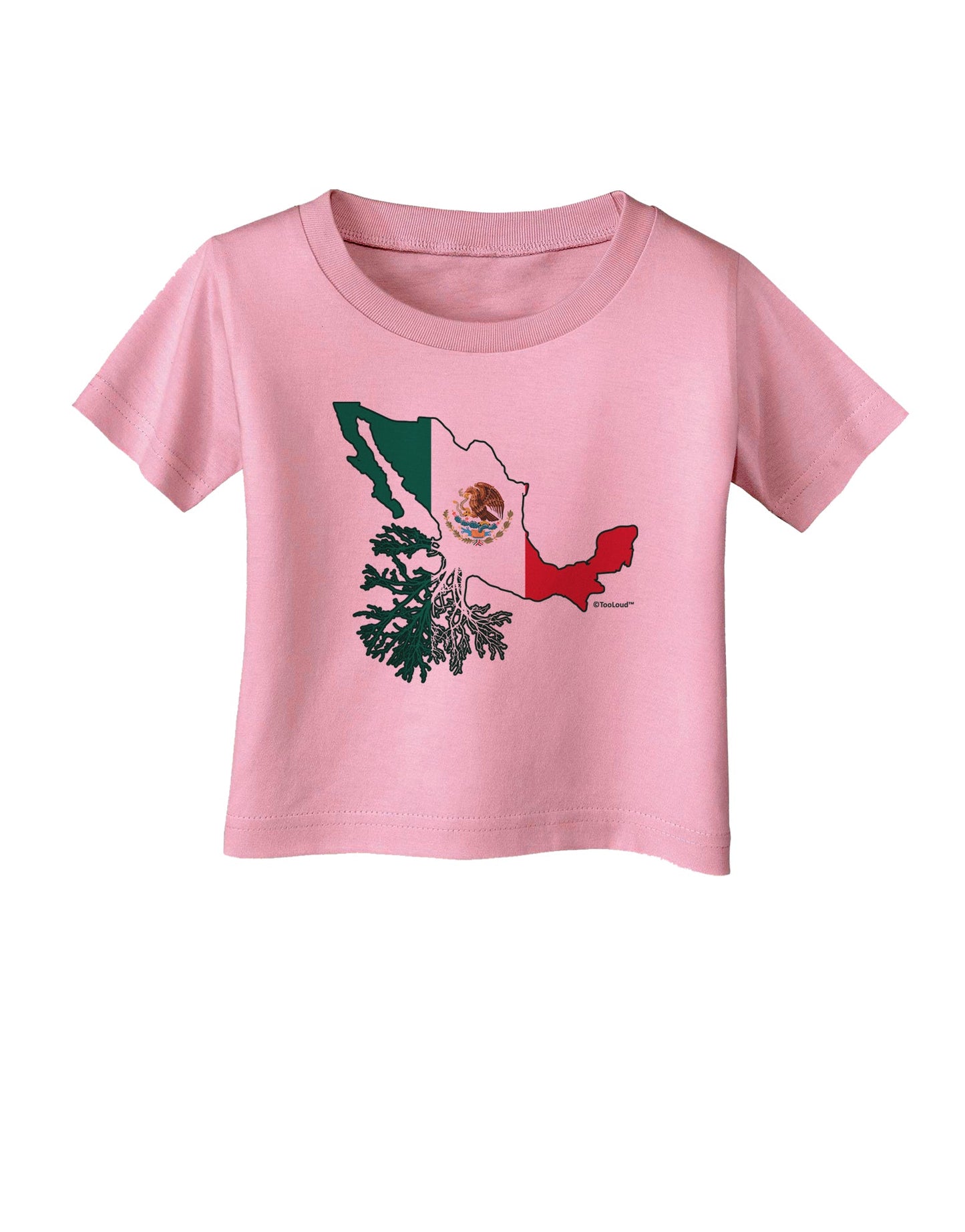 Mexican Roots - Mexico Outline Mexican Flag Infant T-Shirt by TooLoud-Infant T-Shirt-TooLoud-Candy-Pink-06-Months-Davson Sales