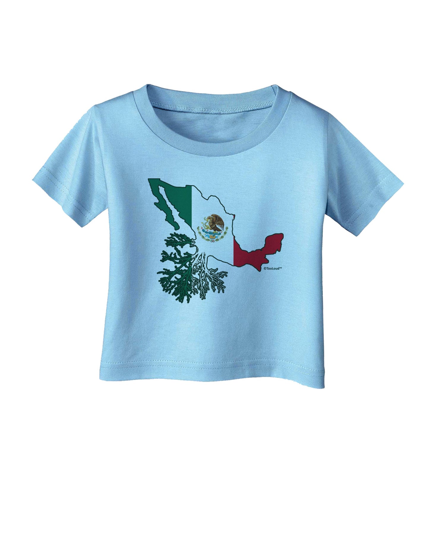 Mexican Roots - Mexico Outline Mexican Flag Infant T-Shirt by TooLoud-Infant T-Shirt-TooLoud-Aquatic-Blue-06-Months-Davson Sales