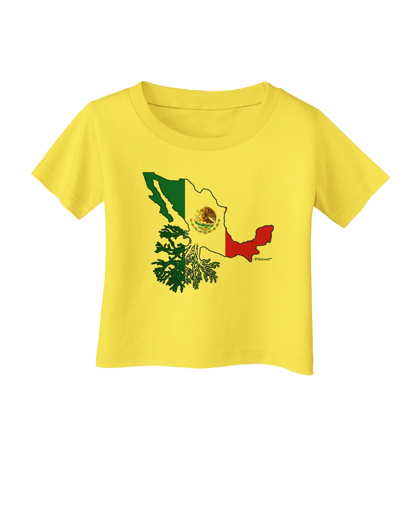 Mexican Roots - Mexico Outline Mexican Flag Infant T-Shirt by TooLoud-Infant T-Shirt-TooLoud-Yellow-06-Months-Davson Sales