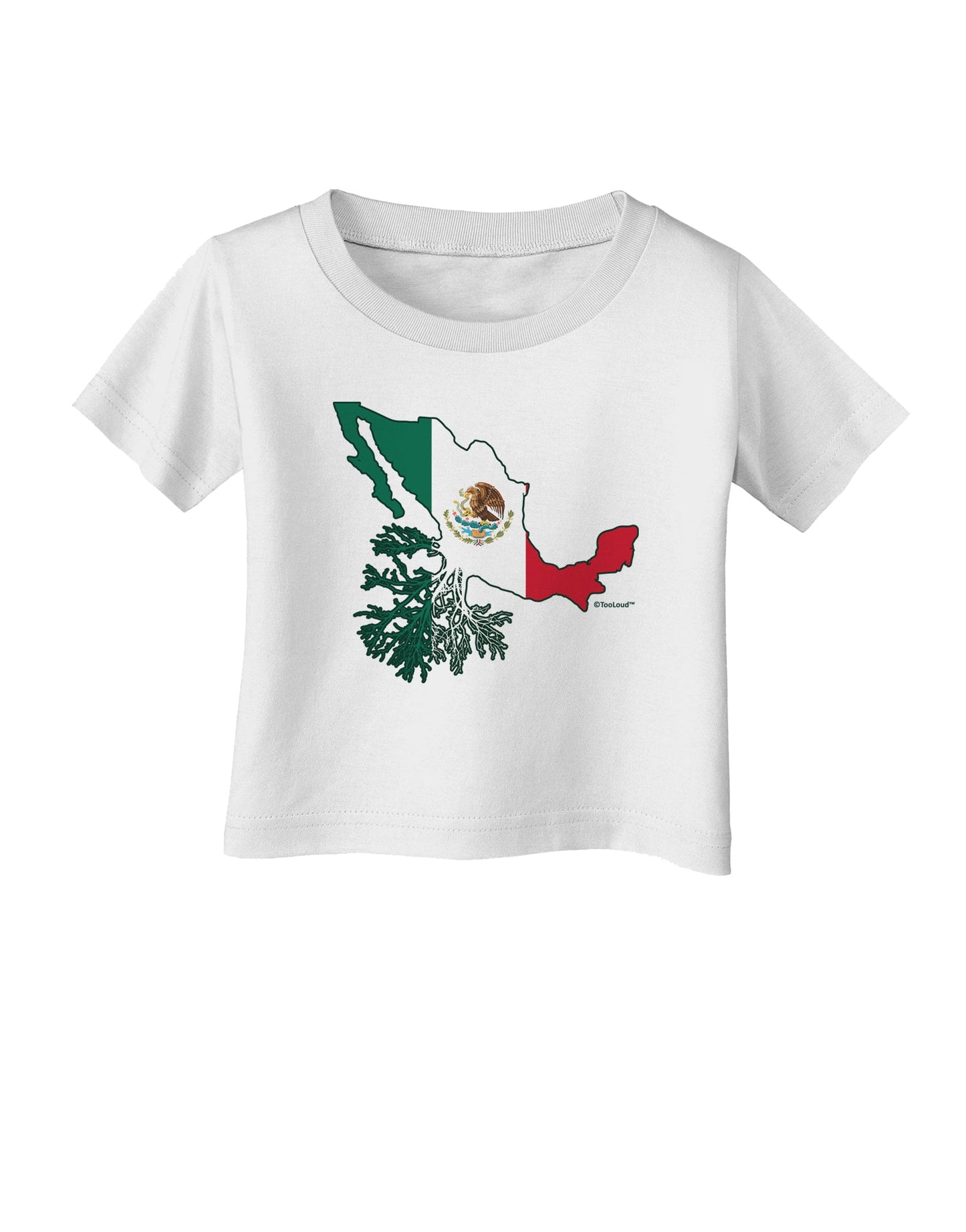 Mexican Roots - Mexico Outline Mexican Flag Infant T-Shirt by TooLoud-Infant T-Shirt-TooLoud-White-06-Months-Davson Sales