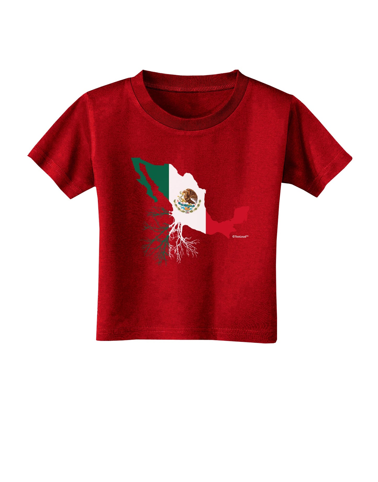 Mexican Roots - Mexico Outline Mexican Flag Toddler T-Shirt Dark by TooLoud-Toddler T-Shirt-TooLoud-Red-2T-Davson Sales
