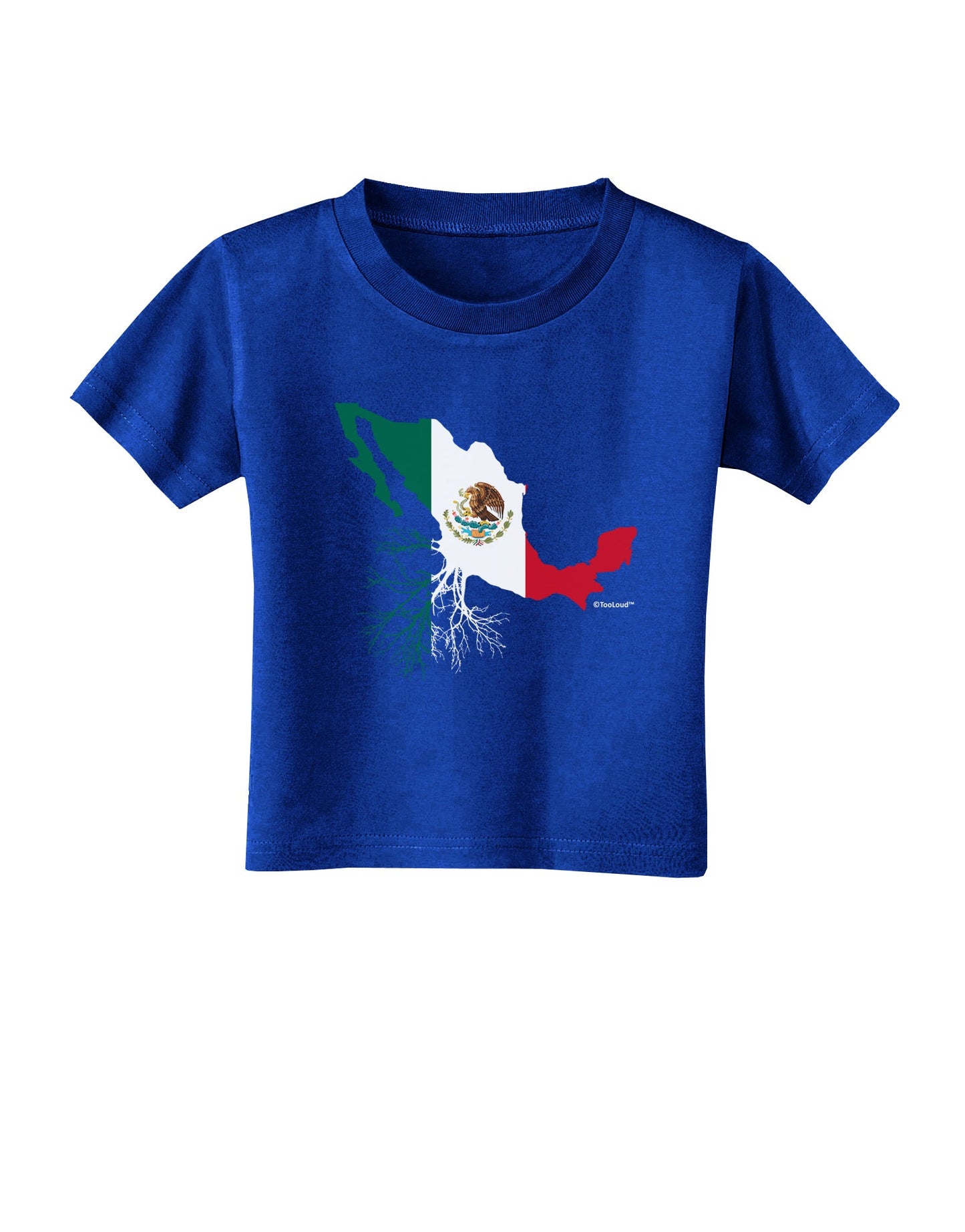 Mexican Roots - Mexico Outline Mexican Flag Toddler T-Shirt Dark by TooLoud-Toddler T-Shirt-TooLoud-Royal-Blue-2T-Davson Sales