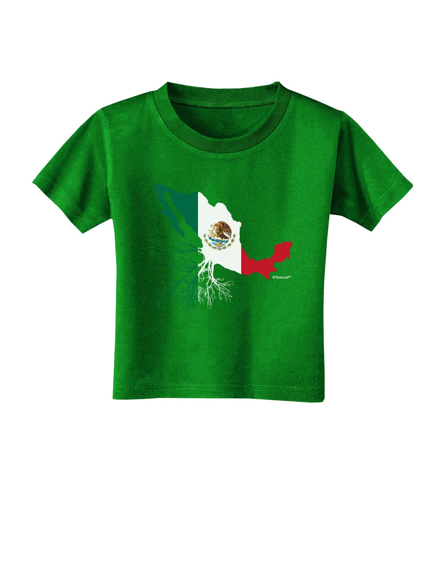 Mexican Roots - Mexico Outline Mexican Flag Toddler T-Shirt Dark by TooLoud-Toddler T-Shirt-TooLoud-Clover-Green-2T-Davson Sales