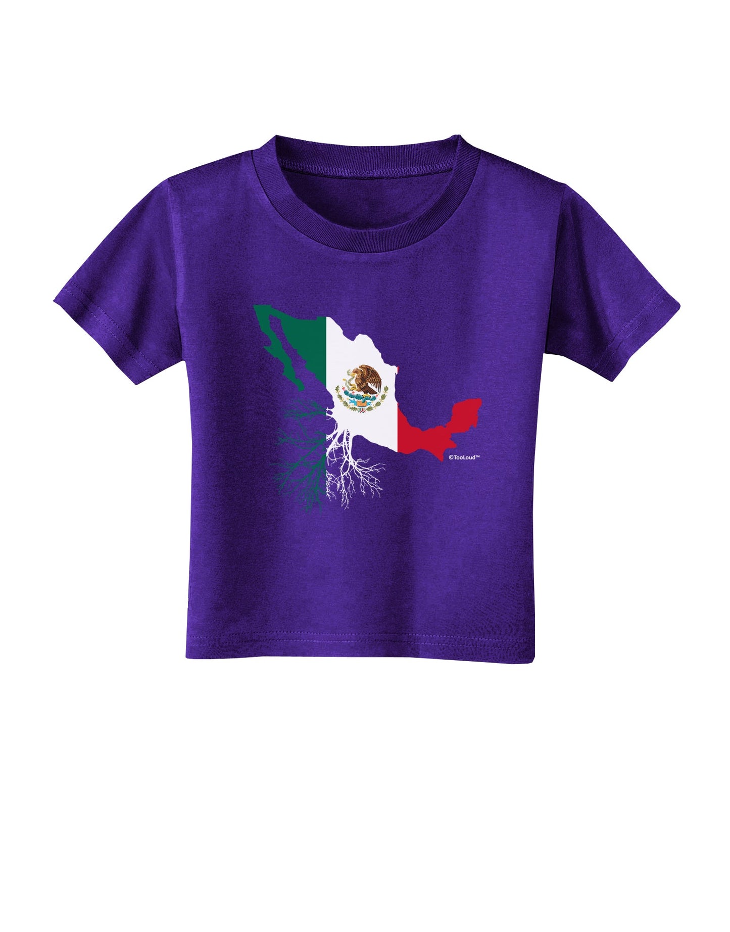 Mexican Roots - Mexico Outline Mexican Flag Toddler T-Shirt Dark by TooLoud-Toddler T-Shirt-TooLoud-Purple-2T-Davson Sales