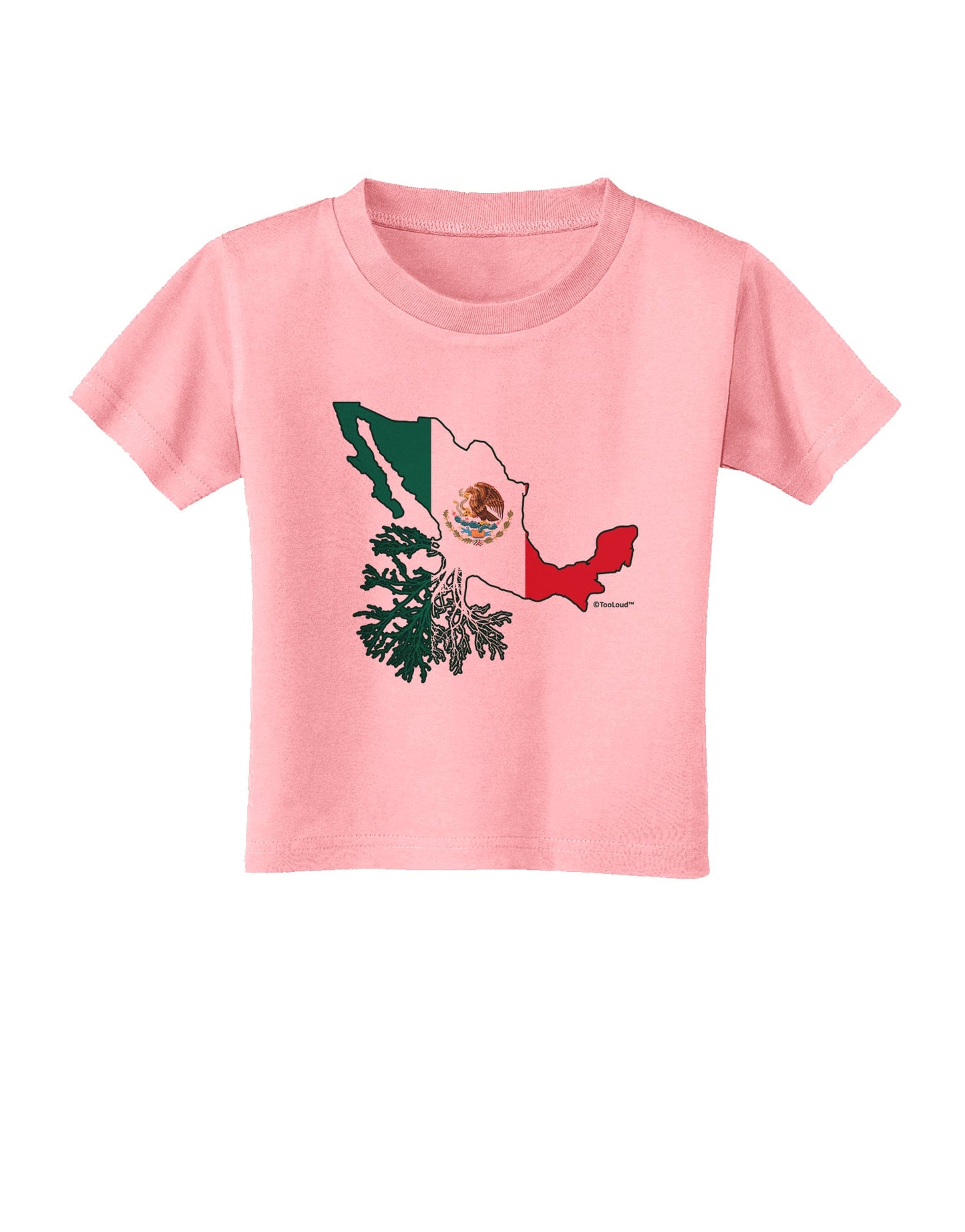 Mexican Roots - Mexico Outline Mexican Flag Toddler T-Shirt by TooLoud-Toddler T-Shirt-TooLoud-Candy-Pink-2T-Davson Sales