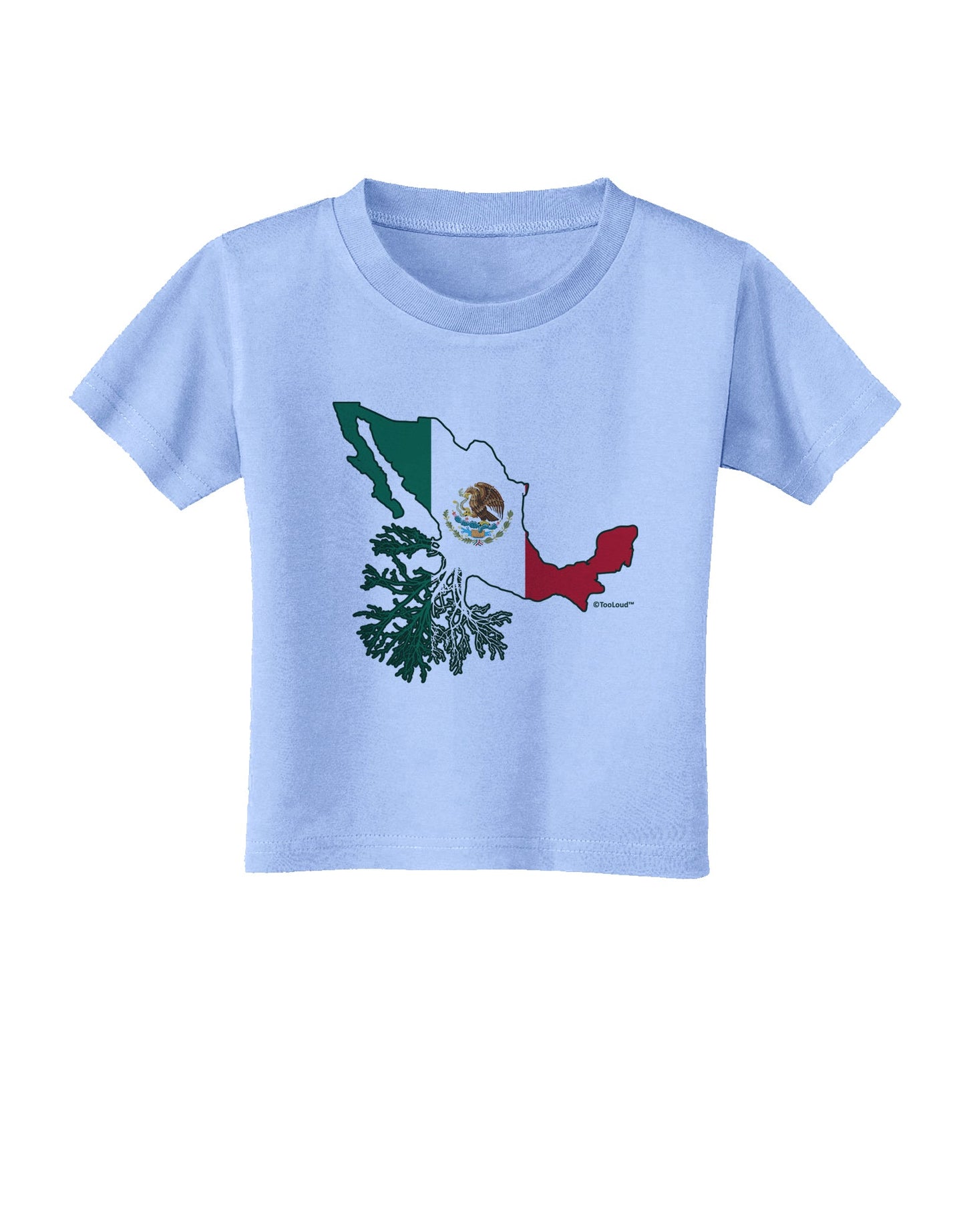 Mexican Roots - Mexico Outline Mexican Flag Toddler T-Shirt by TooLoud-Toddler T-Shirt-TooLoud-Aquatic-Blue-2T-Davson Sales