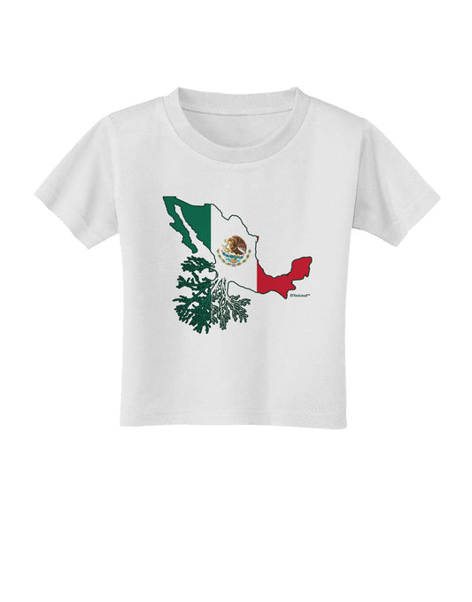 Mexican Roots - Mexico Outline Mexican Flag Toddler T-Shirt by TooLoud-Toddler T-Shirt-TooLoud-White-2T-Davson Sales