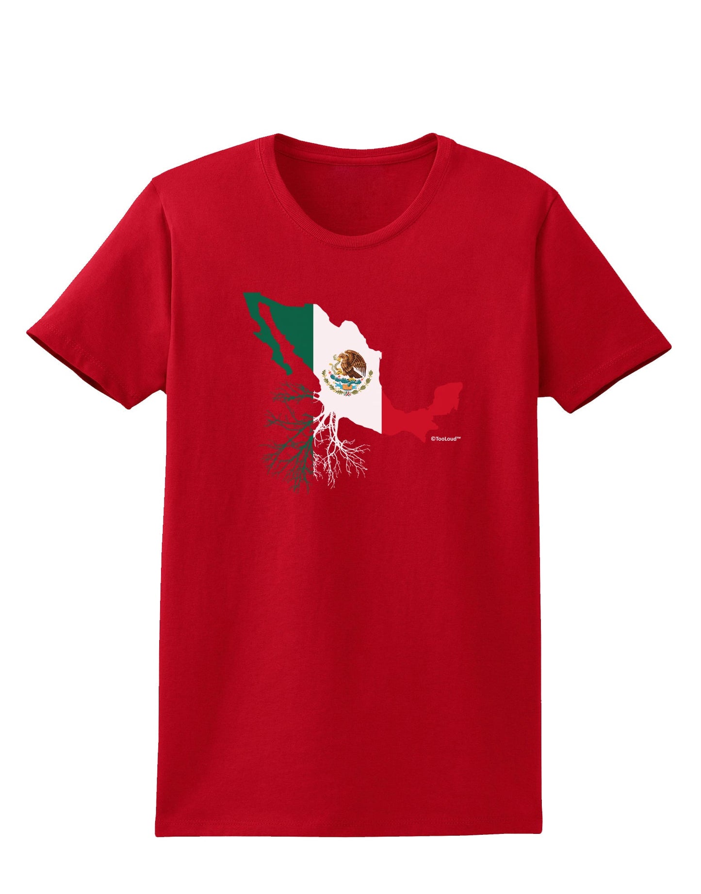 Mexican Roots - Mexico Outline Mexican Flag Womens Dark T-Shirt by TooLoud-Womens T-Shirt-TooLoud-Red-X-Small-Davson Sales