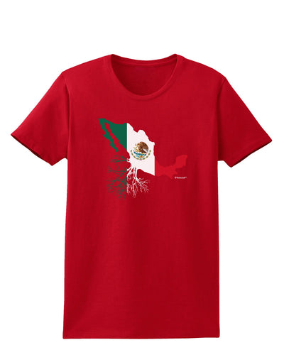 Mexican Roots - Mexico Outline Mexican Flag Womens Dark T-Shirt by TooLoud-Womens T-Shirt-TooLoud-Red-X-Small-Davson Sales