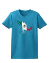 Mexican Roots - Mexico Outline Mexican Flag Womens Dark T-Shirt by TooLoud-Womens T-Shirt-TooLoud-Turquoise-X-Small-Davson Sales