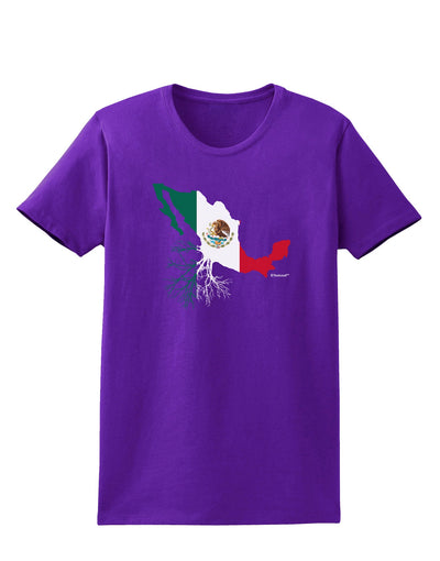 Mexican Roots - Mexico Outline Mexican Flag Womens Dark T-Shirt by TooLoud-Womens T-Shirt-TooLoud-Purple-X-Small-Davson Sales