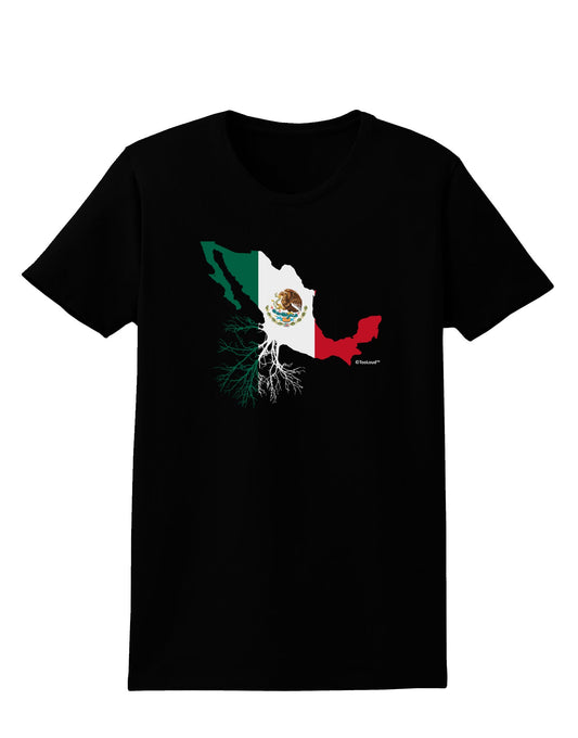 Mexican Roots - Mexico Outline Mexican Flag Womens Dark T-Shirt by TooLoud-Womens T-Shirt-TooLoud-Black-X-Small-Davson Sales