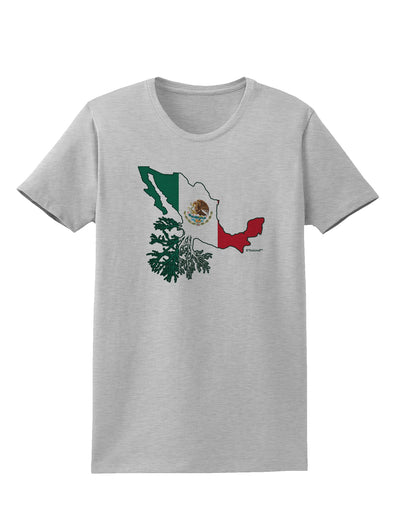 Mexican Roots - Mexico Outline Mexican Flag Womens T-Shirt by TooLoud-Womens T-Shirt-TooLoud-AshGray-X-Small-Davson Sales