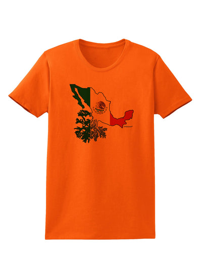 Mexican Roots - Mexico Outline Mexican Flag Womens T-Shirt by TooLoud-Womens T-Shirt-TooLoud-Orange-X-Small-Davson Sales