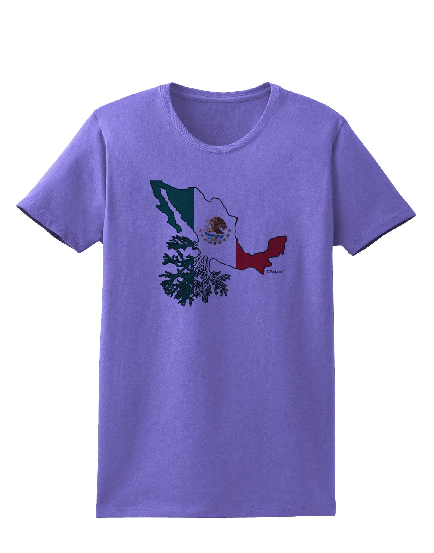 Mexican Roots - Mexico Outline Mexican Flag Womens T-Shirt by TooLoud-Womens T-Shirt-TooLoud-Violet-X-Small-Davson Sales