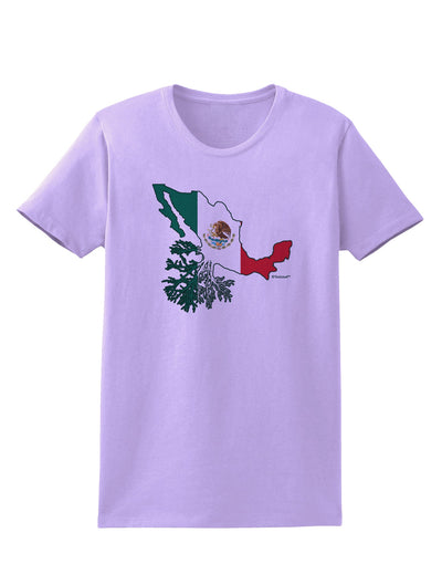 Mexican Roots - Mexico Outline Mexican Flag Womens T-Shirt by TooLoud-Womens T-Shirt-TooLoud-Lavender-X-Small-Davson Sales