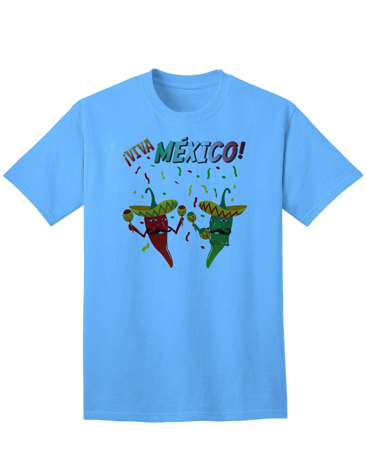 Mexican-inspired Chili Peppers Adult T-Shirt by Viva Mexco-Mens T-shirts-TooLoud-Aquatic-Blue-Small-Davson Sales