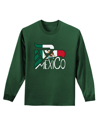 Mexico Eagle Symbol - Mexican Flag - Mexico Adult Long Sleeve Dark T-Shirt by TooLoud-TooLoud-Dark-Green-Small-Davson Sales