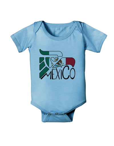 Mexico Eagle Symbol - Mexican Flag - Mexico Baby Romper Bodysuit by TooLoud-Baby Romper-TooLoud-Light-Blue-06-Months-Davson Sales