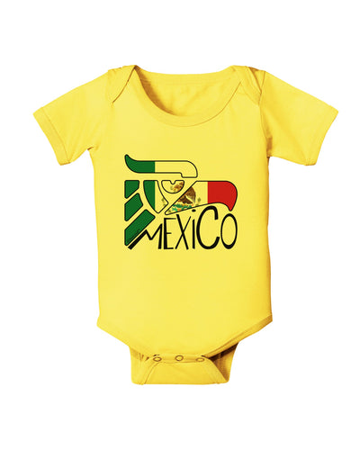 Mexico Eagle Symbol - Mexican Flag - Mexico Baby Romper Bodysuit by TooLoud-Baby Romper-TooLoud-Yellow-06-Months-Davson Sales