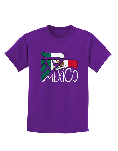 Mexico Eagle Symbol - Mexican Flag - Mexico Childrens Dark T-Shirt by TooLoud-Childrens T-Shirt-TooLoud-Purple-X-Small-Davson Sales